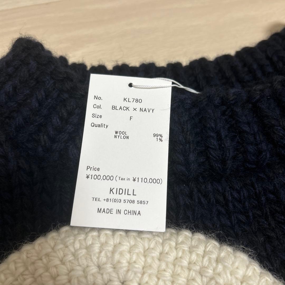 【KIDILL】スカルスケート　ニットセーター　ネイビー