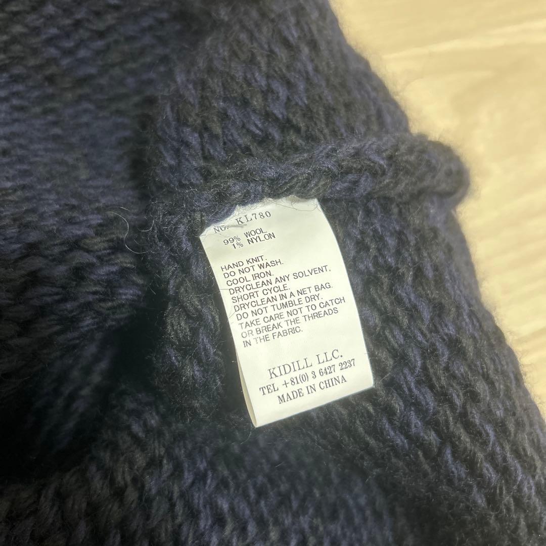 【KIDILL】スカルスケート　ニットセーター　ネイビー