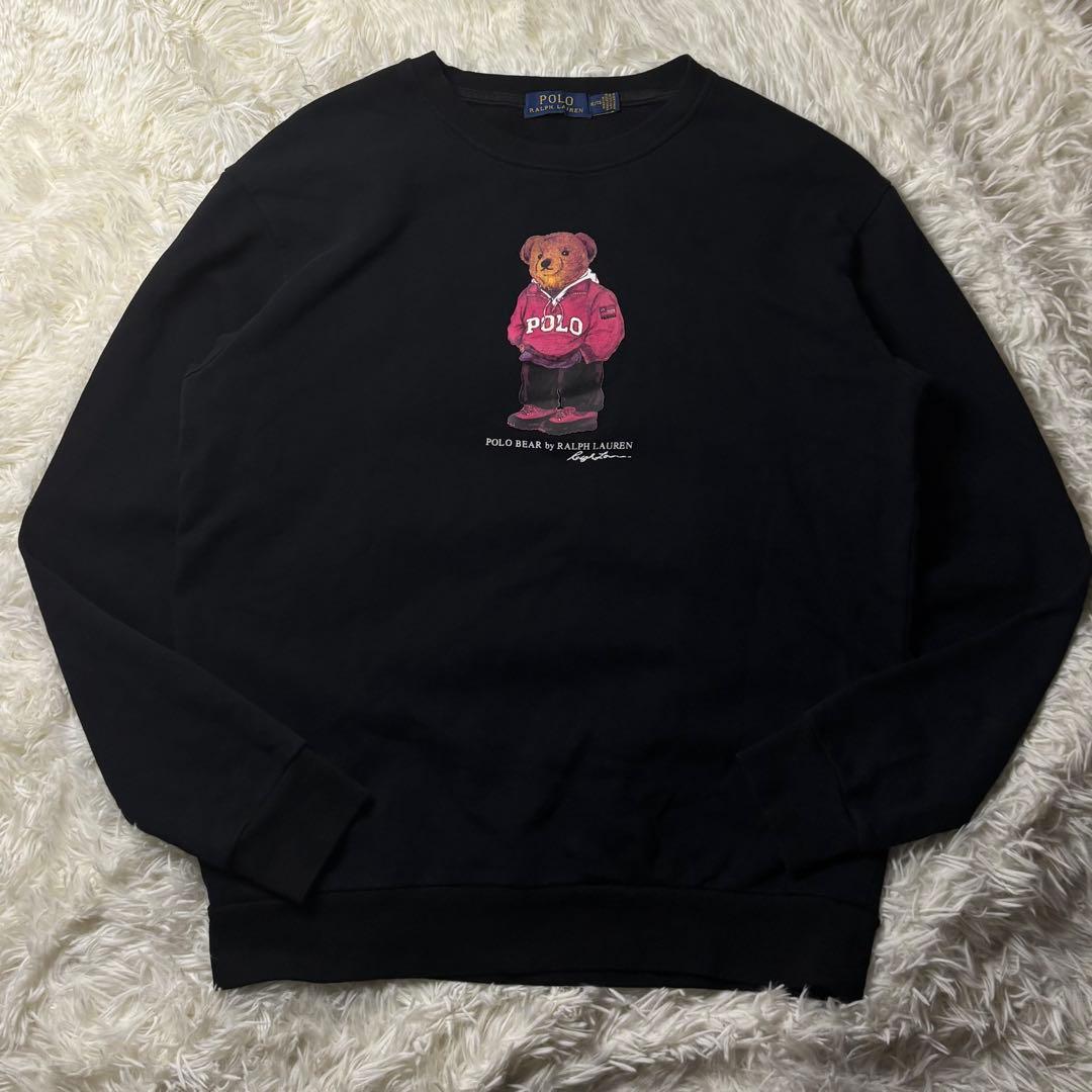ポロラルフローレン ポロベア デザイン プルオーバー スウェット トレーナー 黒
