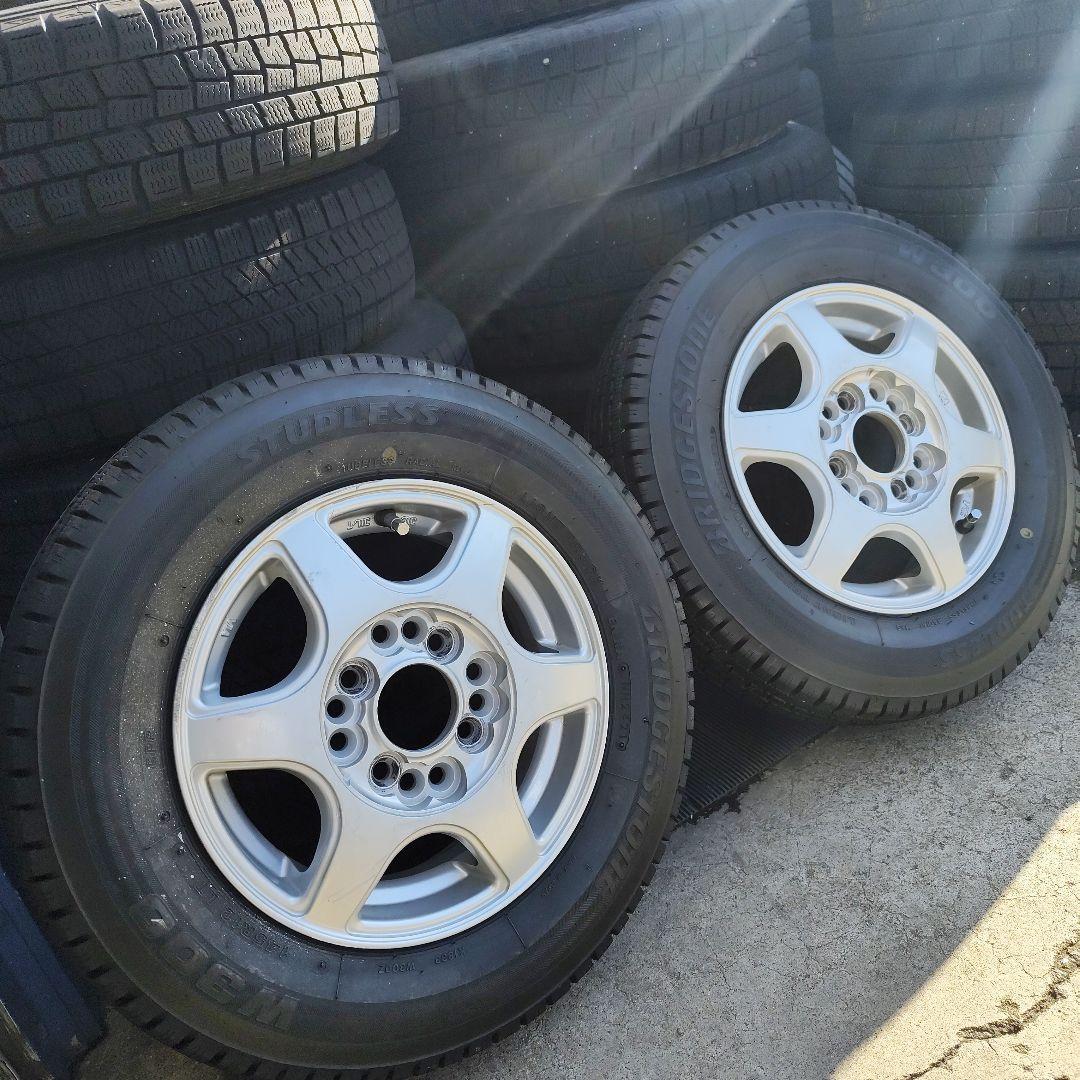 ①ブリヂストン W300 145R12 タイヤ×アルミ セット品 ２本