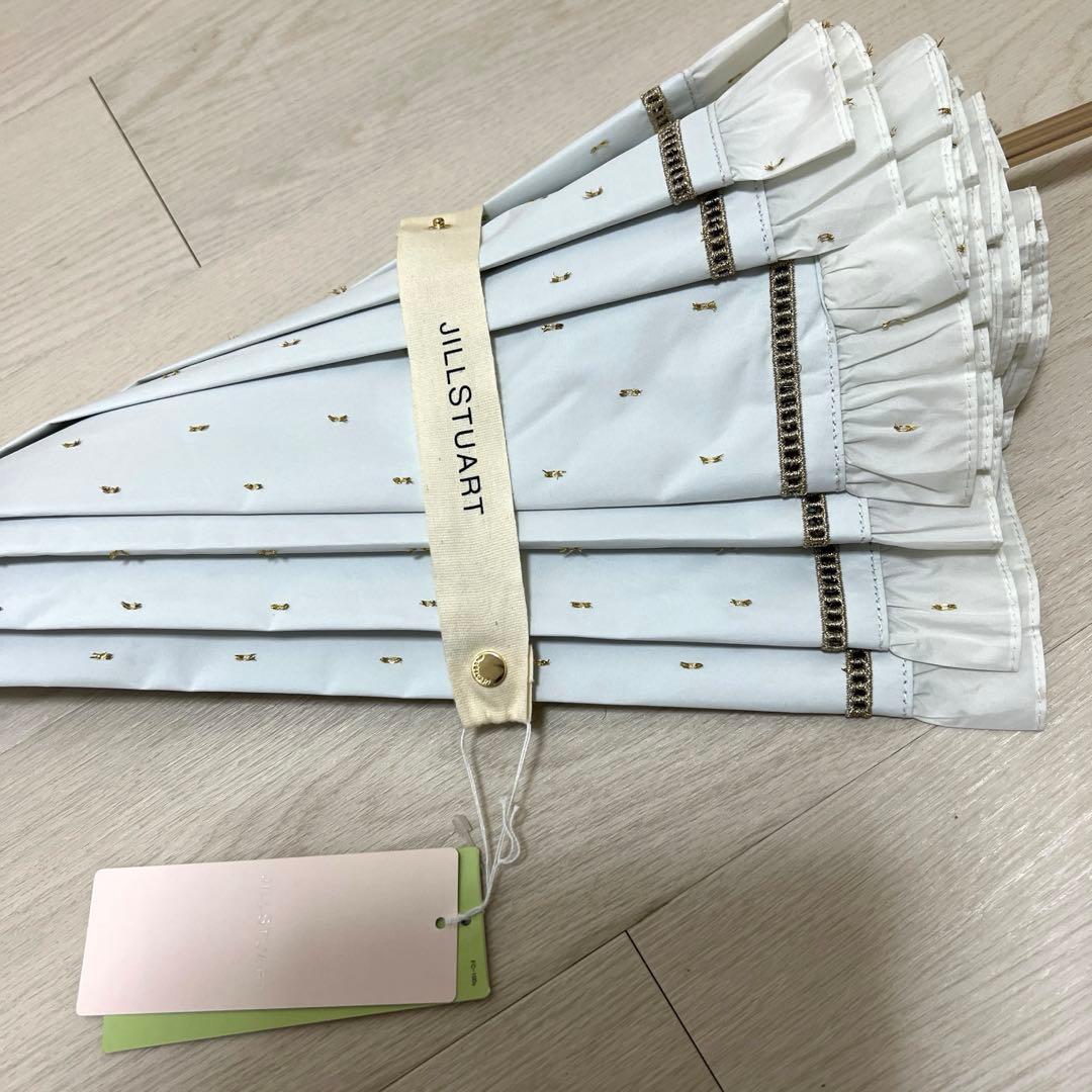新品ジルスチュアート1級遮光 晴雨兼用 プチグラン長傘 フリル 日傘