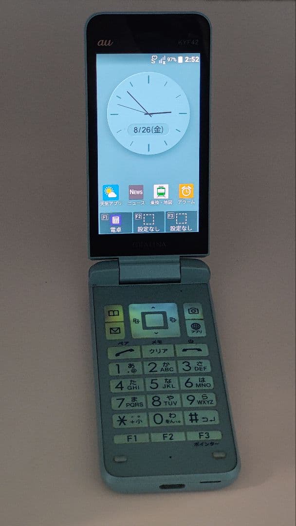 希少 ✨ 美品 GRATINA KYF42 ライトブルー 本体 ガラケー