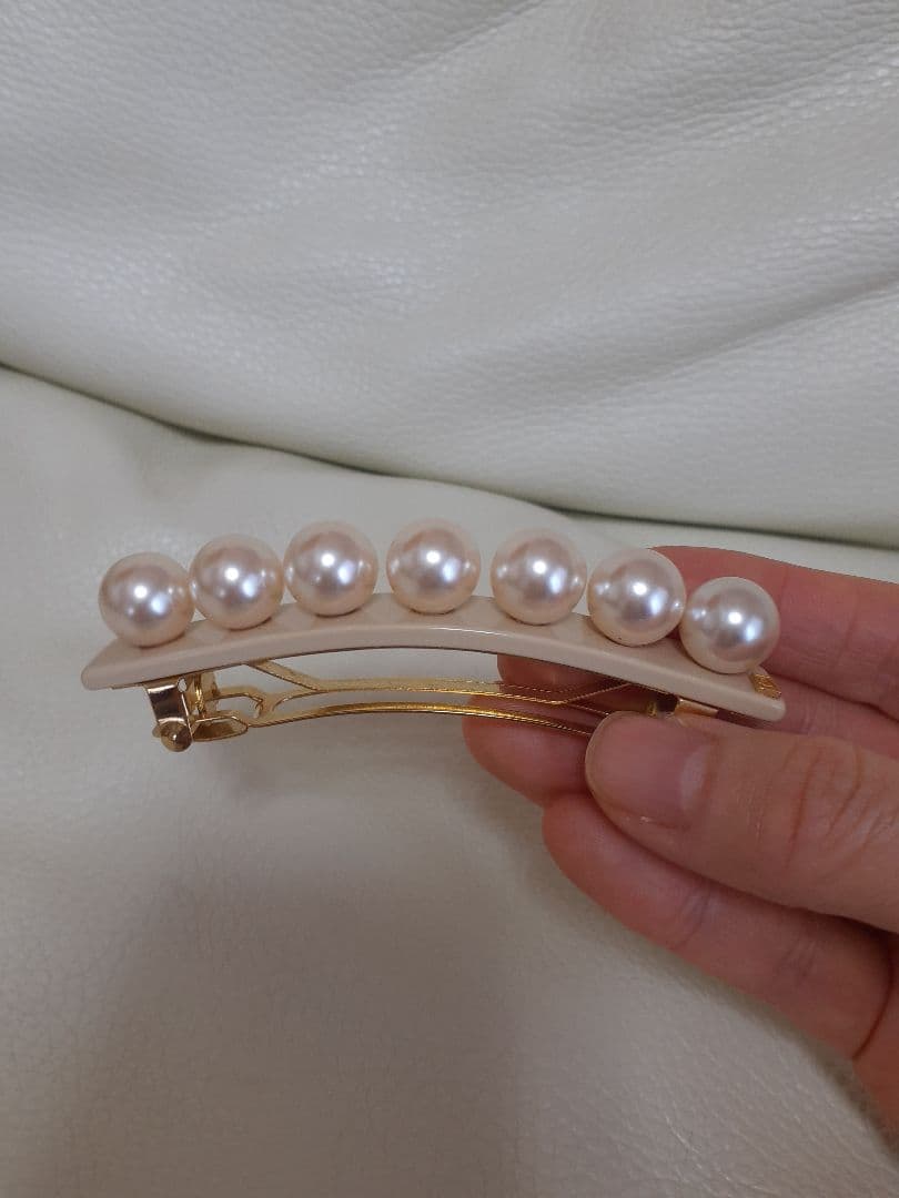 【名品】アレクサンドルドゥパリ　パール付きバレッタ