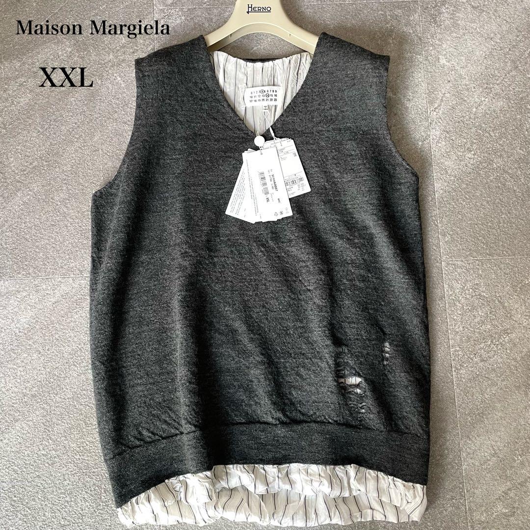 未使用/定価97,900円★メゾンマルジェラ　ダメージ加工　ニットベスト　XXL