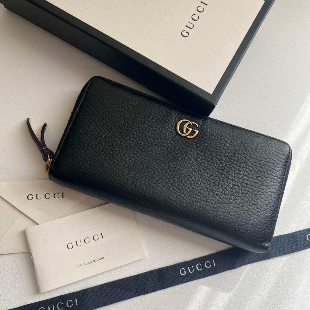 23 極上美品 GUCCI グッチ マーモント 長財布 ラウンドファスナー