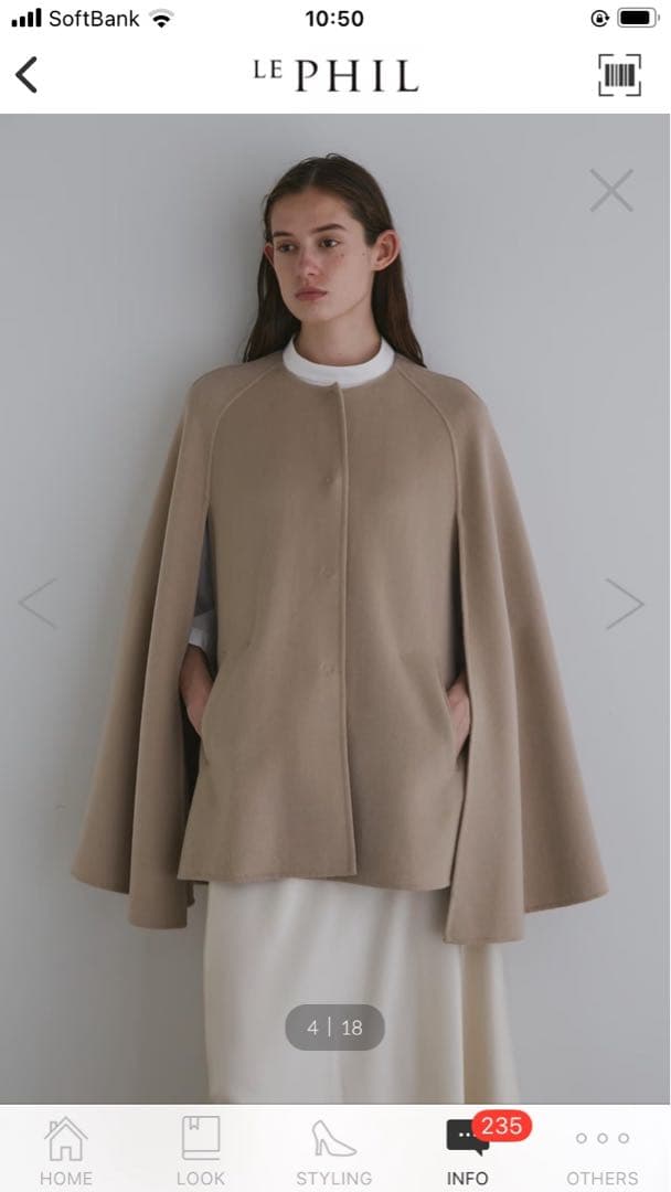 新品タグ付　LE PHIL ルフィル　ライトリバーケープ　定価¥69300