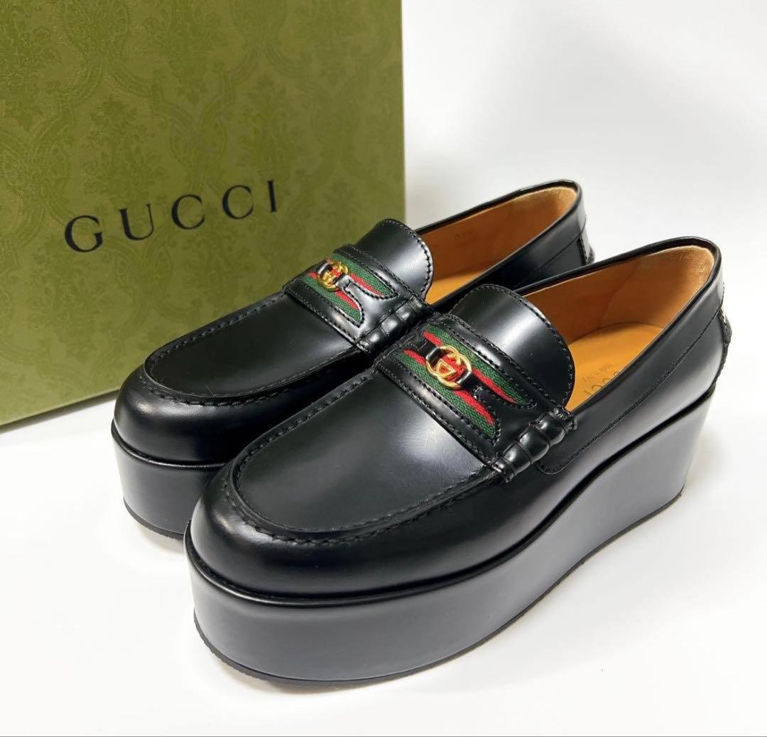 リ*ン様 GUCCI 厚底ローファー シェリーライン 35