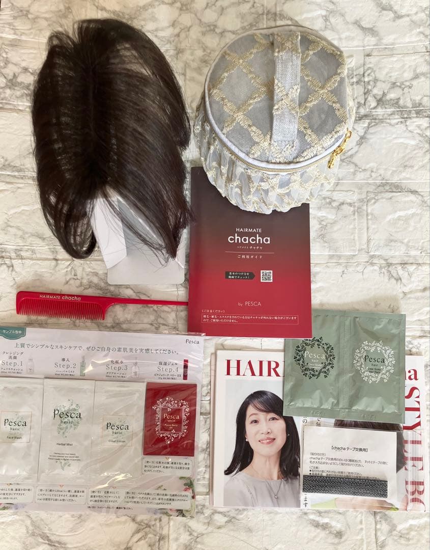 み*か様 ヘアメイト　チャチャ　ダークブラウン　ロング　ポーチ付き　箱あり