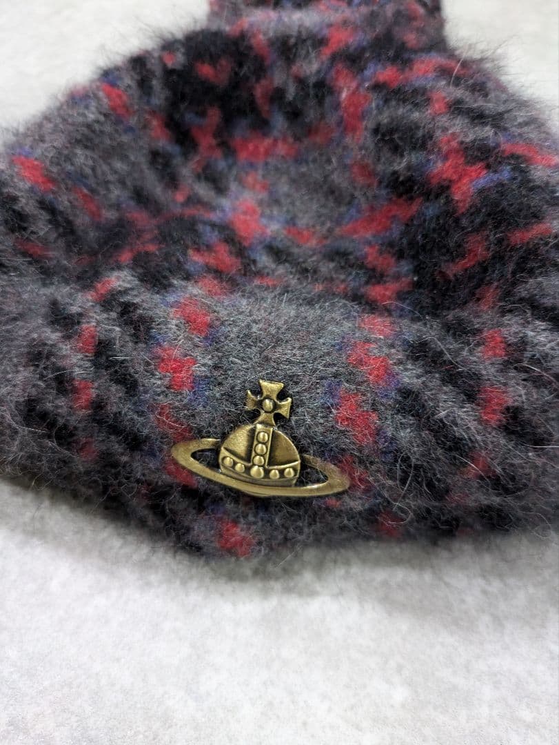 VIVIENNE WESTWOOD チェック　 ベレー帽 オーブ ボンボン レア