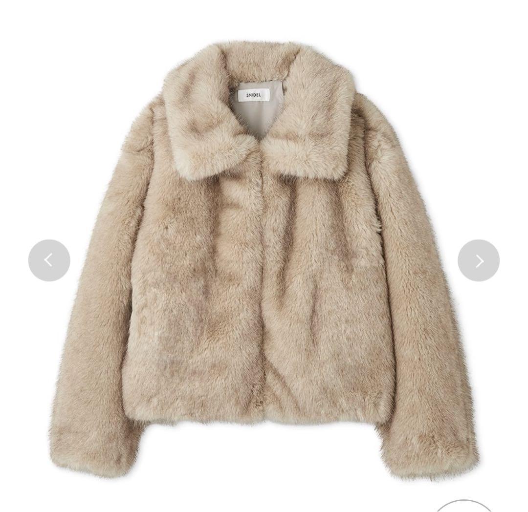 2025AW SNIDEL ファーショートコート　ベージュ