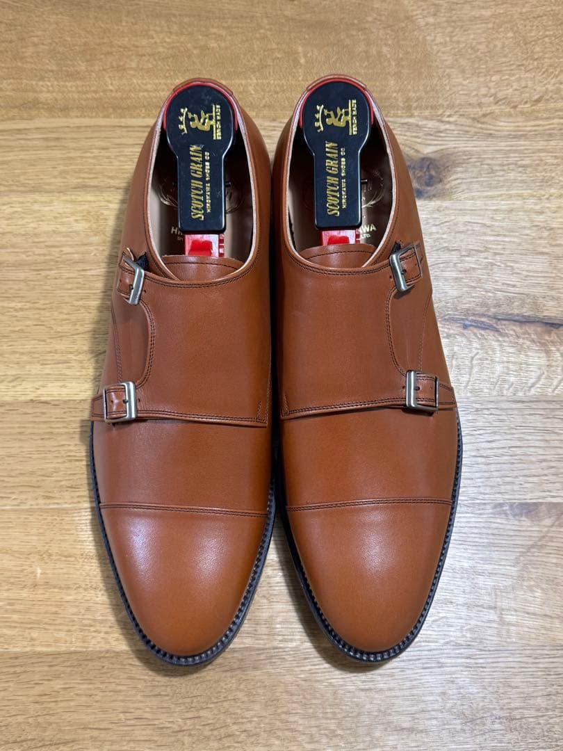 【新品未使用】スコッチグレイン ダブルモンクストラップ ブラウン 26.0cm