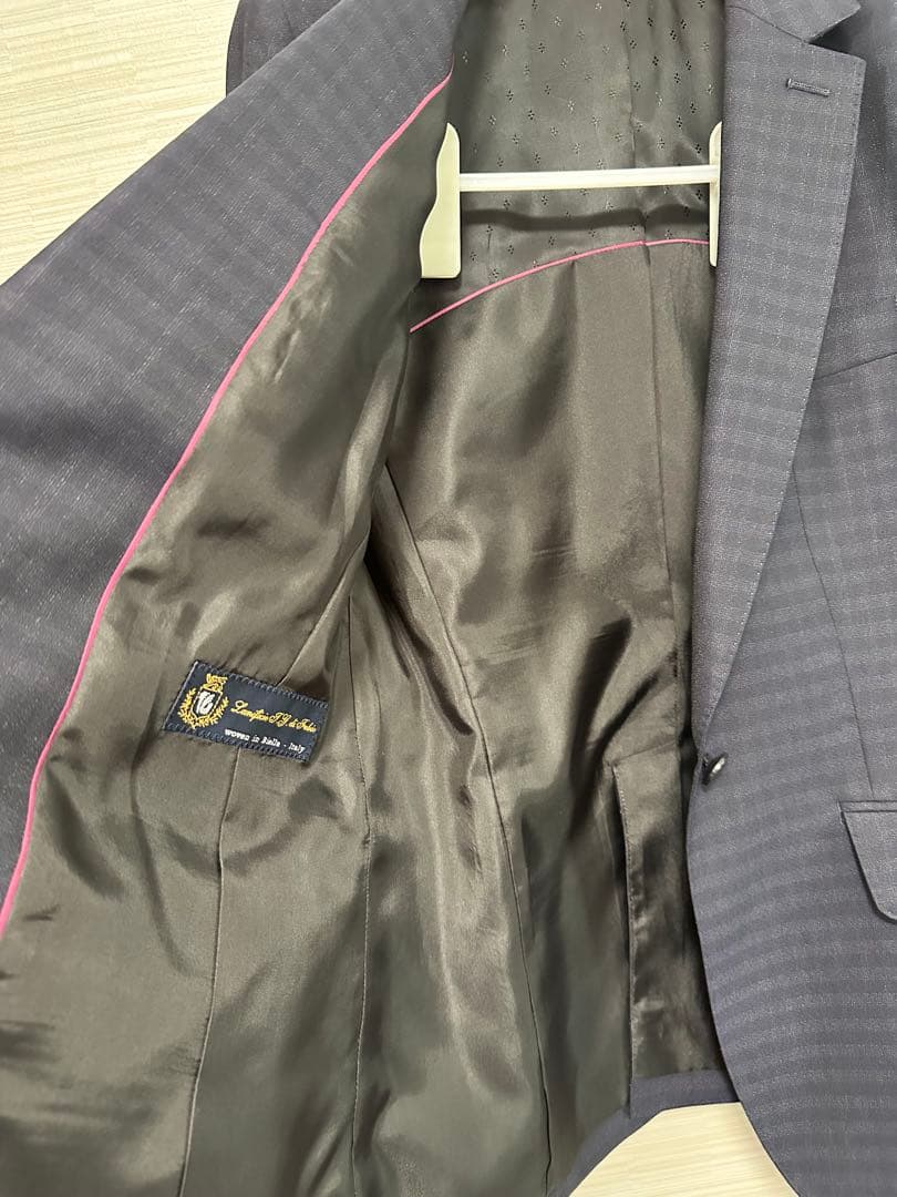 ネイビー チェック柄 スカートスーツ