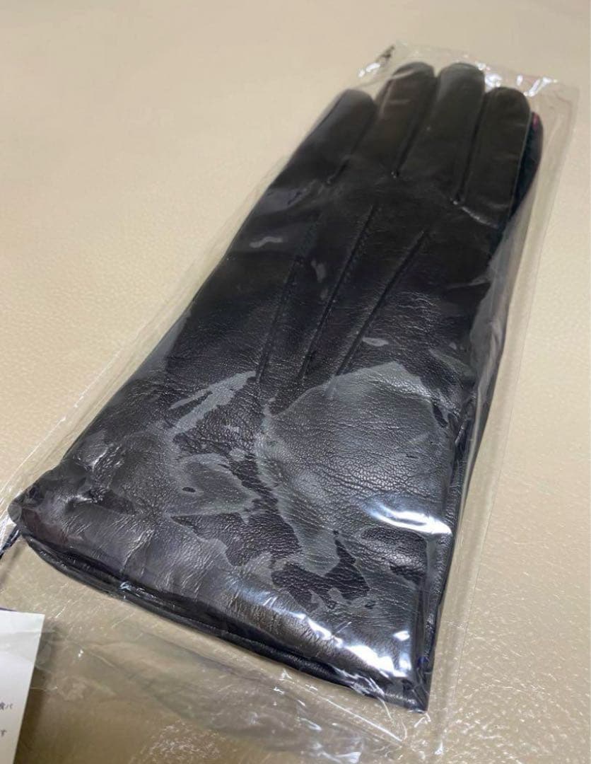 新品　ポロラルフローレン レザー手袋　裏地カシミヤ100% ロゴ入り　ブラック‼️