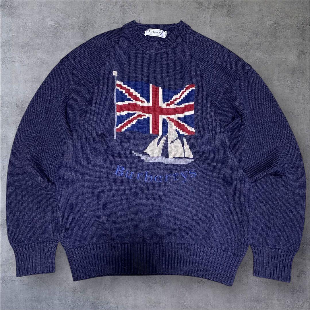 90s Burberrys バーバリーズ 旧ロゴ セーター ニット 日本製