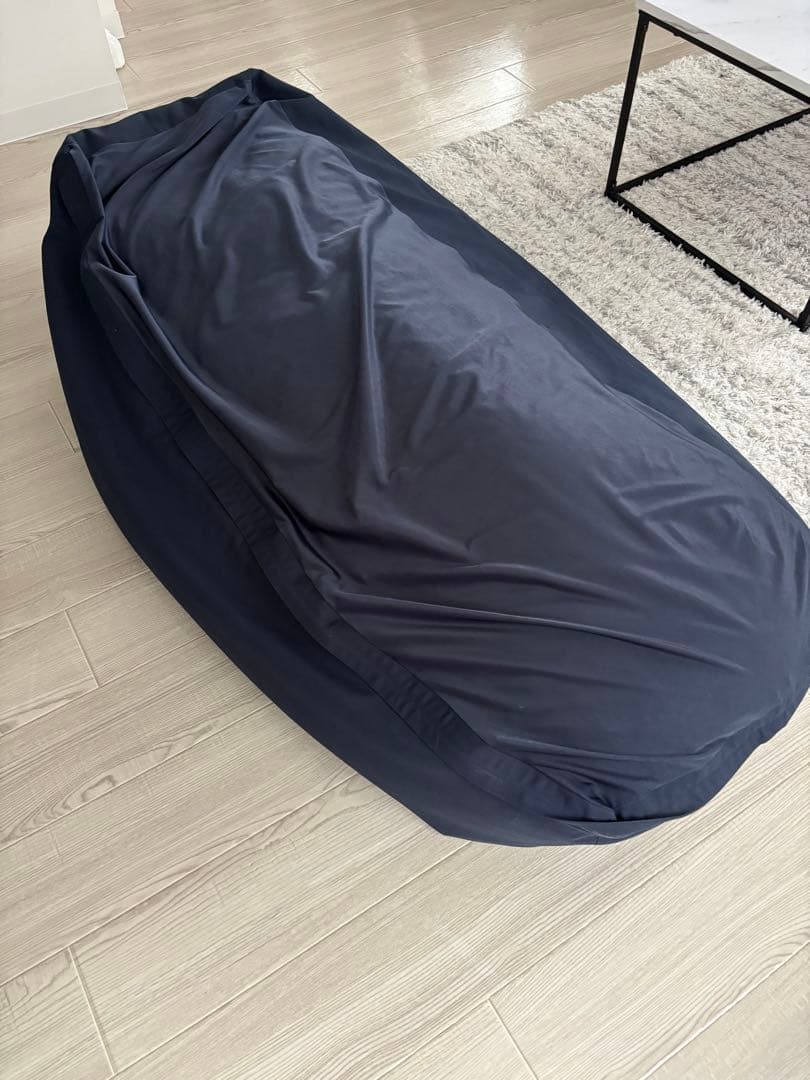 【無印良品、本体＋カバー】体にフィットするソファ 長方形 ネイビー