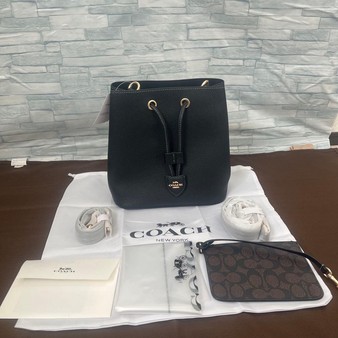 ★新品未使用★COACH コーチ ローアン バケット バッグ 黒 ブラック