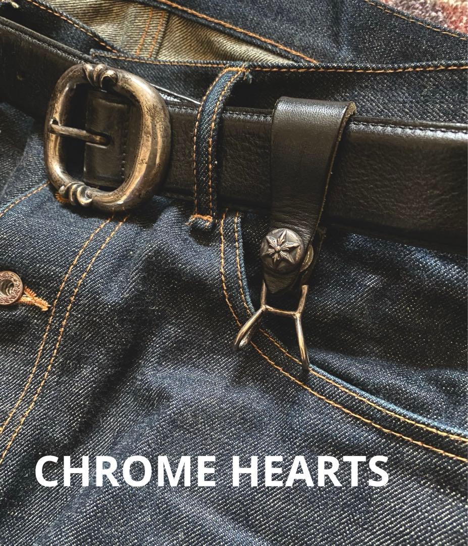 クロムハーツ Wベルトループ スターボタン ブラック 廃盤品　初期