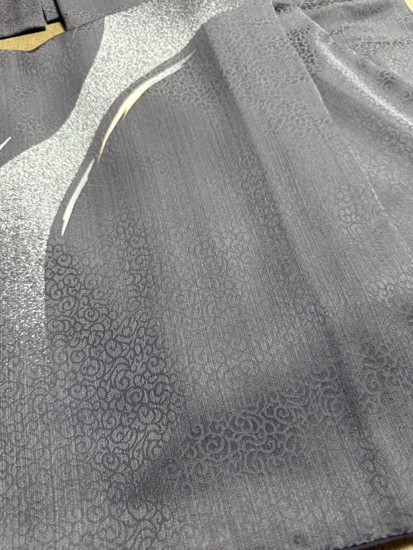 モデルサイズ小紋　霞文　たたき染め　正絹　六通柄袋帯　霞文　箔化省　引箔　丸洗い