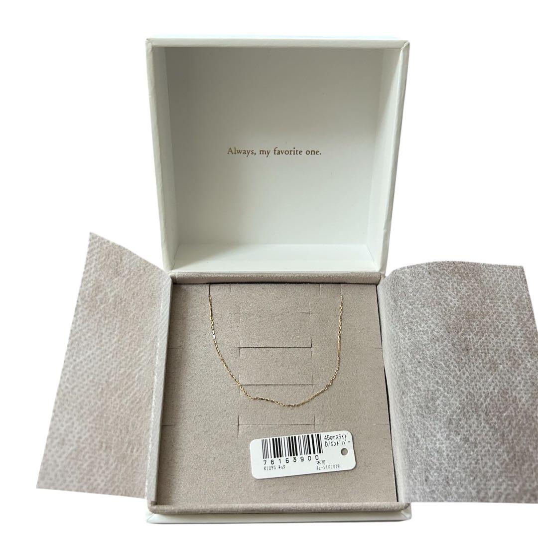 極美品　ete 現行品　K10YG ミラーカットチェーンネックレス　ゴールド