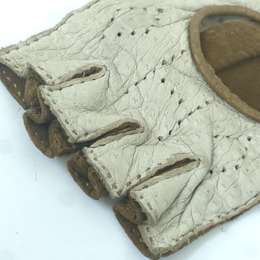 HERMES エルメス　ドライビング　グローブ　ブラウン　ベージュ　６ 1/2