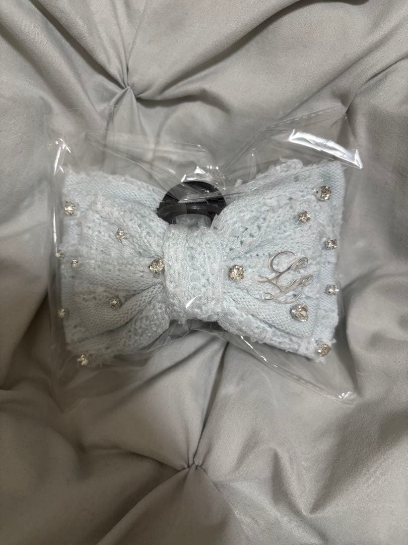 【当日発送】 lumignon ルミニョン リボン ヘアクリップ ブルーホワイト