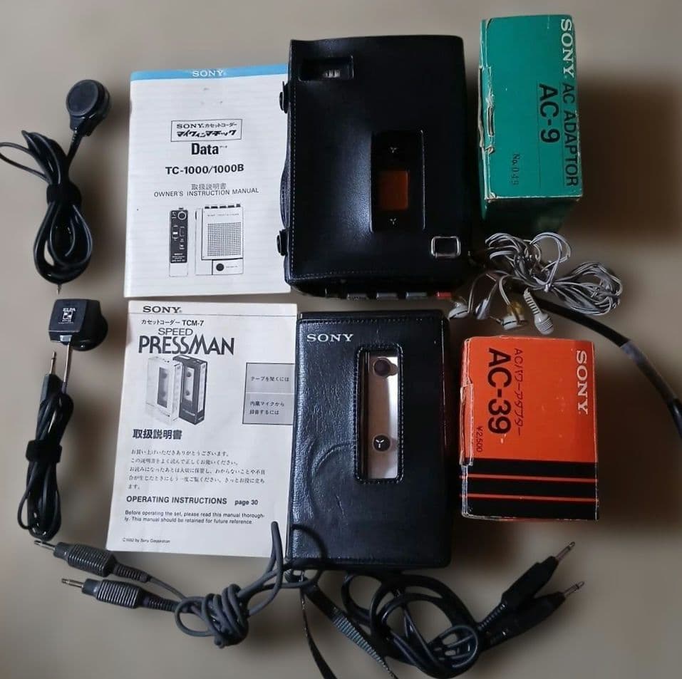 昭和レトロ　SONYカセットコーダーTC-1000/1000B &　TCM-7