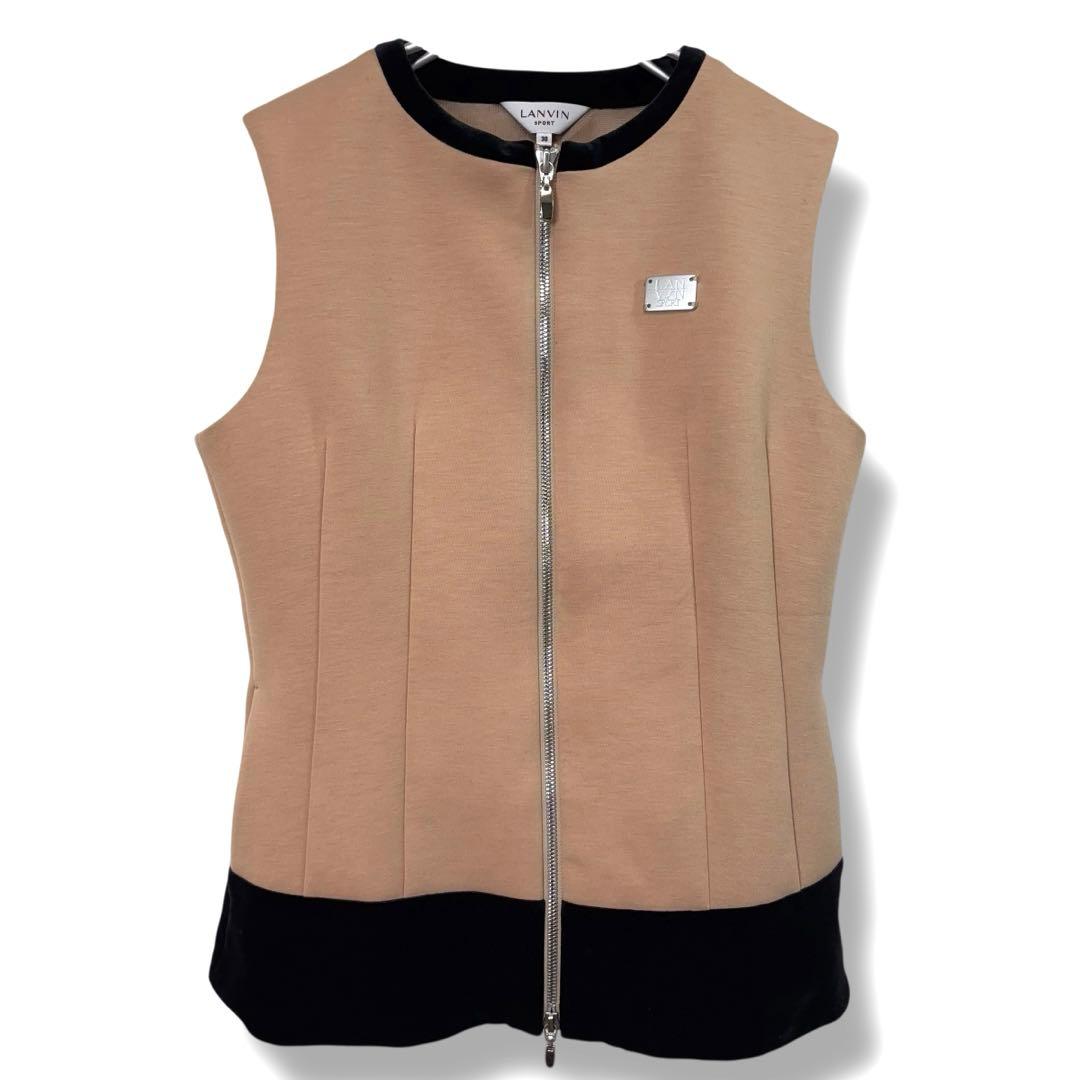 ランバンスポール 25周年モデル アウター ベスト ベージュ レディース ゴルフ