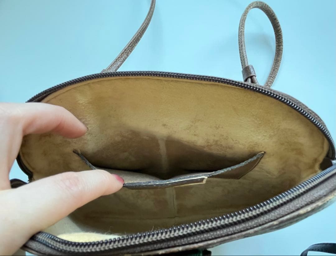 GUCCI シェリーライン GG レザー ベージュ ショルダーバッグ