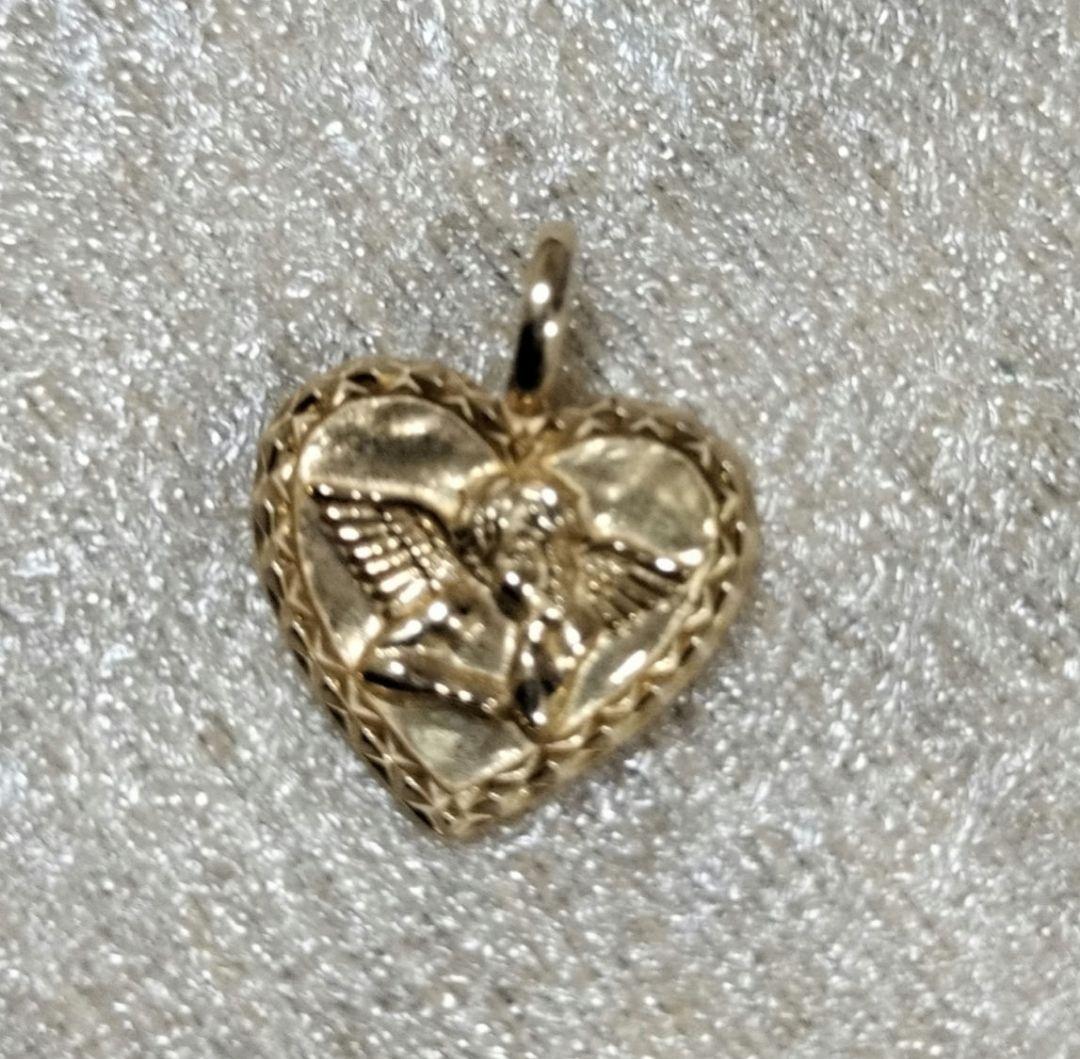 STAR JEWELRY K10 ハート型エンジェルチャーム　保証書有り