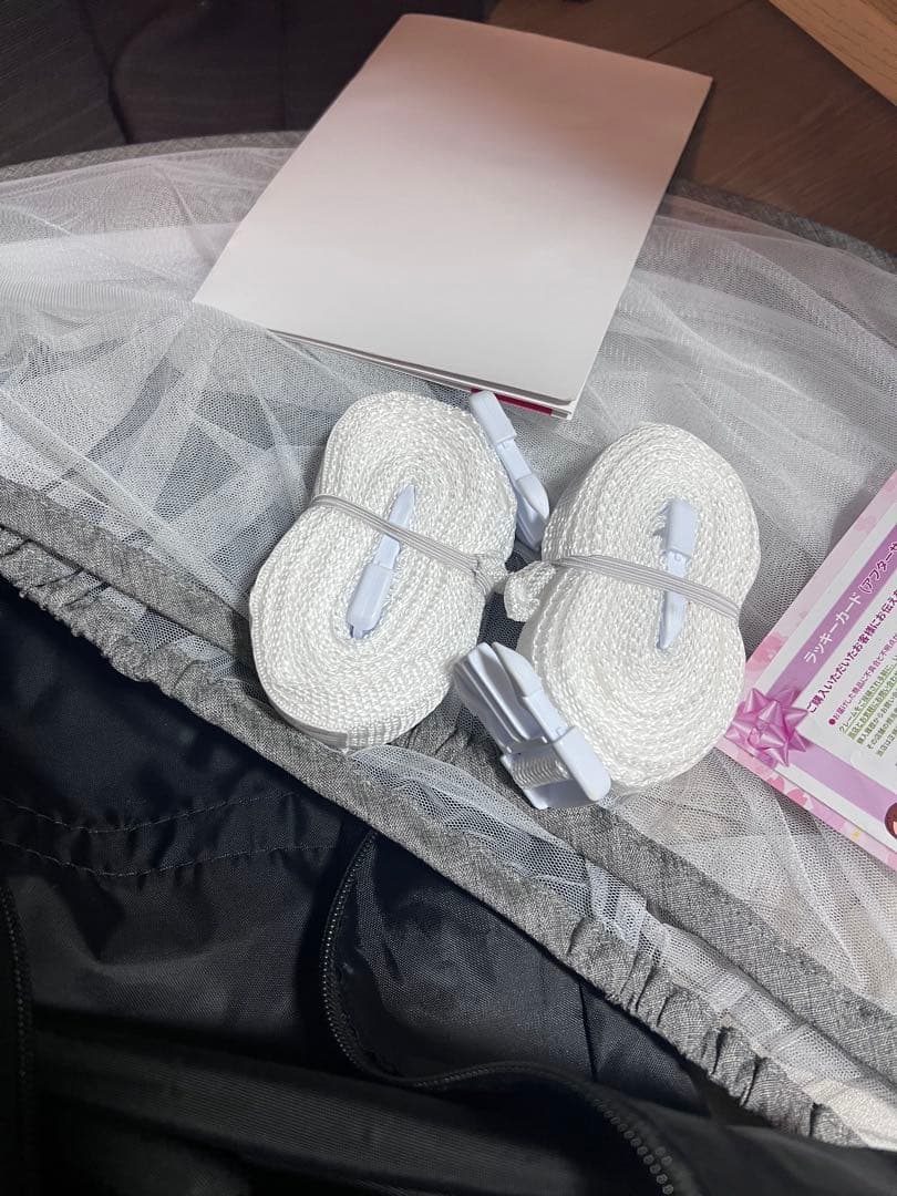 HZDMJ折りたたみ式ベビーベッド グレー　美品