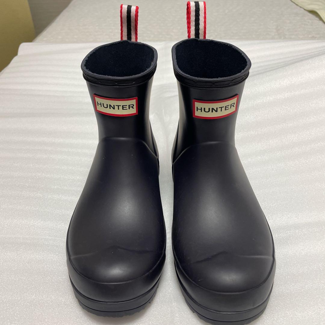 【美品】ハンターレインブーツ　ショート丈　濃いネイビー