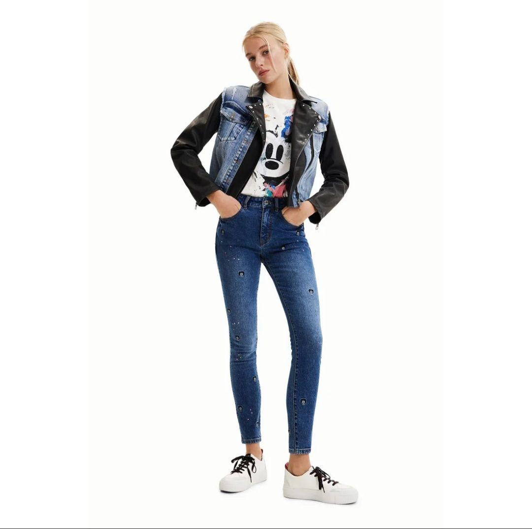 Desigual × Disney ハイブリッドデニムライダース M 極美品