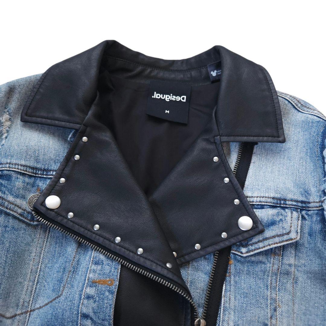 Desigual × Disney ハイブリッドデニムライダース M 極美品