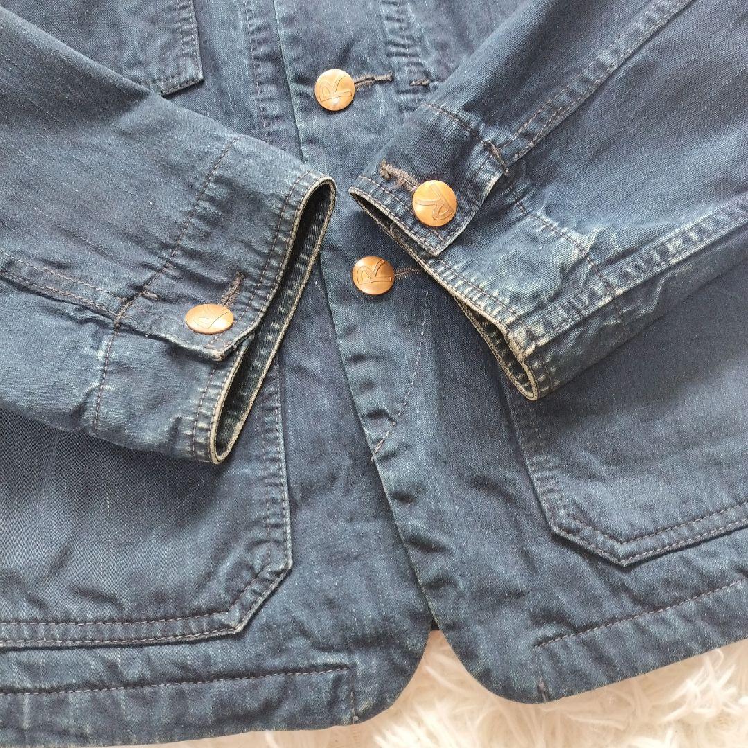 【美品】45rpm 45R デニムジャケット カバーオール インディゴブルー S