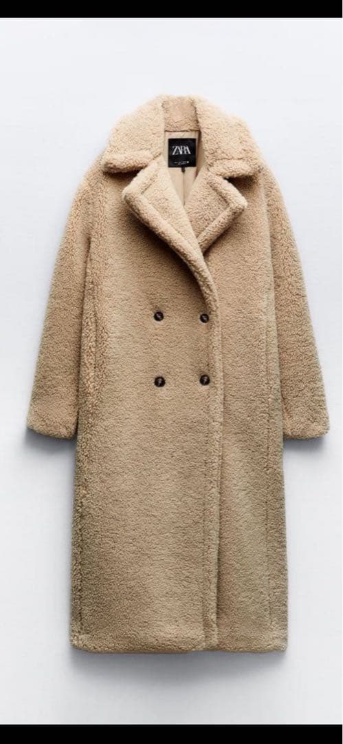 M*o様 ZARA エクストラロングフェイクボアコート　テディベアコート