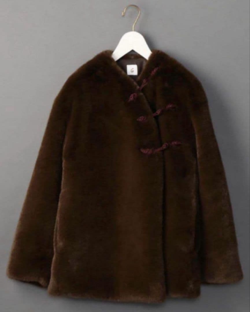 roku ロク　フェイクファー　ショートコート　チャイナ