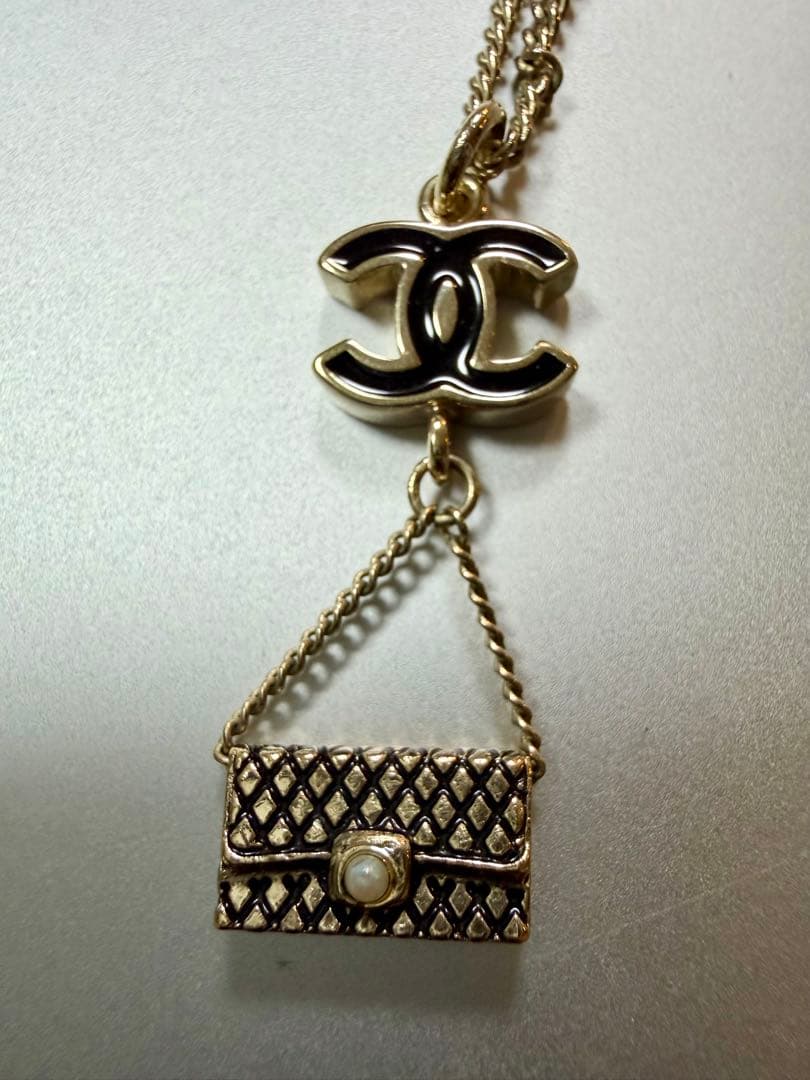 正規品CHANEL シャネル ココマーク マトラッセ パール バッグ ネックレス