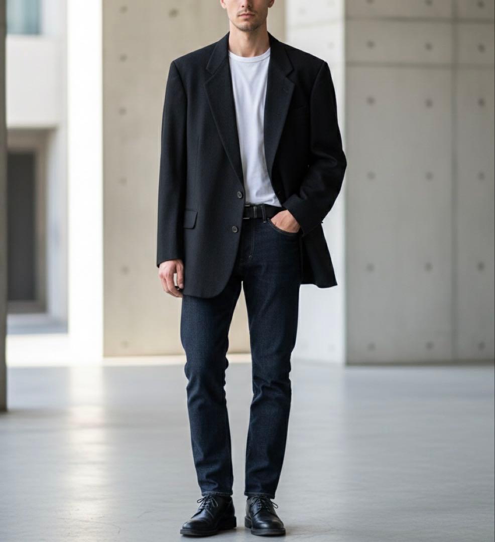 美品 コムデギャルソンオム 田中オム ウールキャバジン テーラードジャケット L