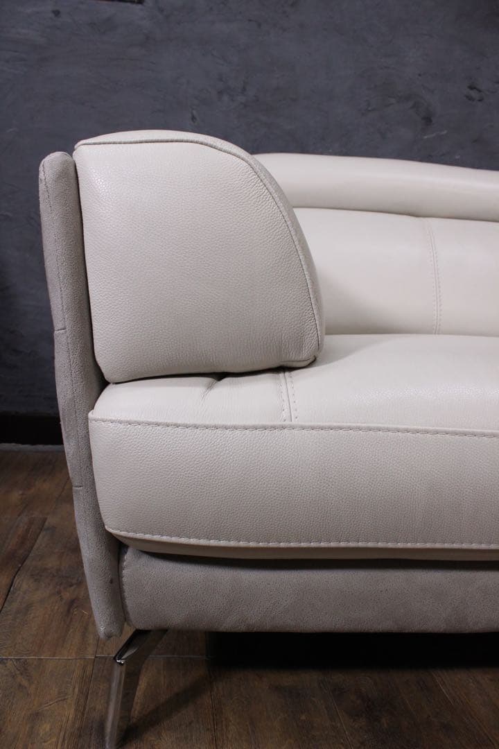 首都圏送無料〜ワタリジャパン 35万極上　本革　コーナー　ソファ　オフホワイト