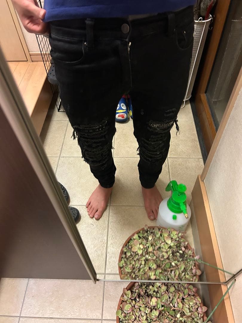 mnml ミニマル ダメージデニム スリムフィット drip