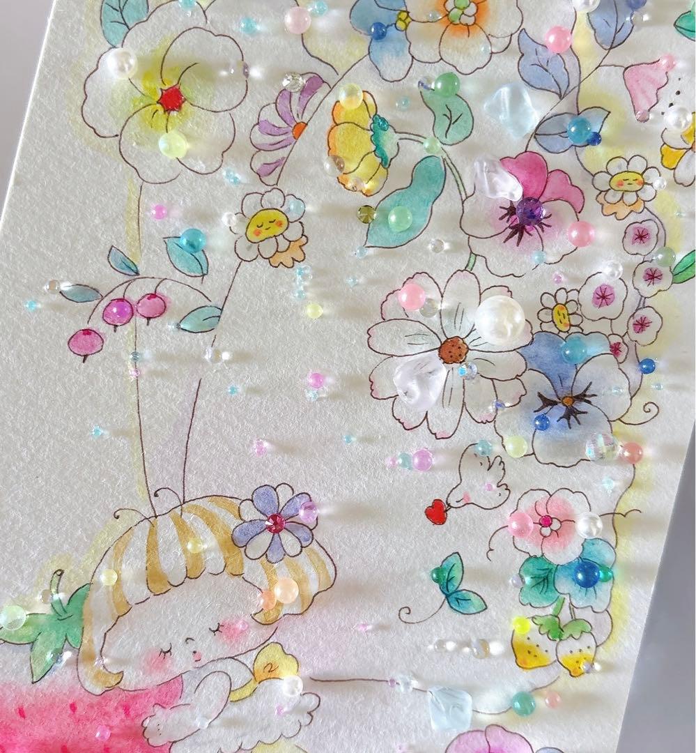 イラスト　シーグラスアート　水彩画　原画