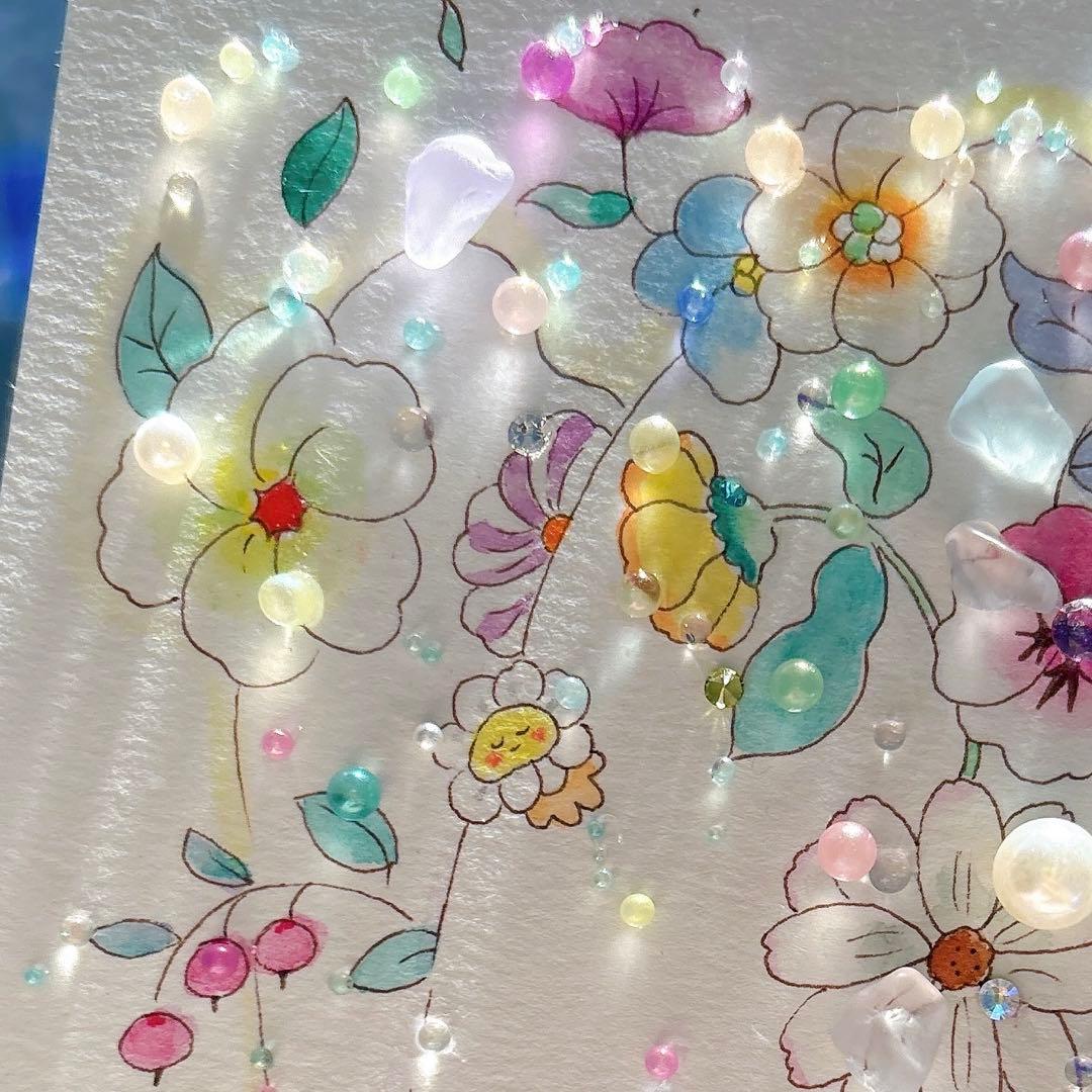 イラスト　シーグラスアート　水彩画　原画