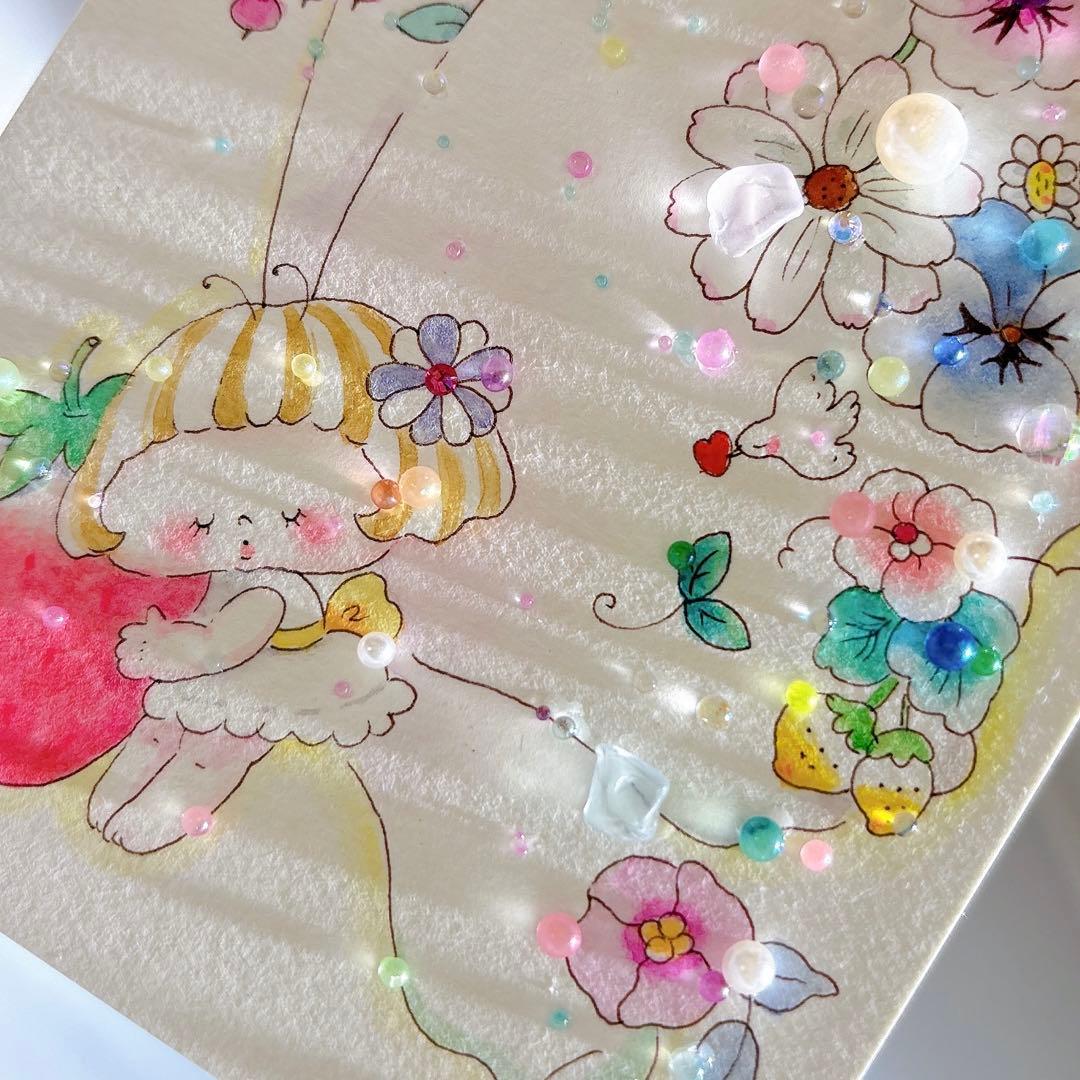 イラスト　シーグラスアート　水彩画　原画