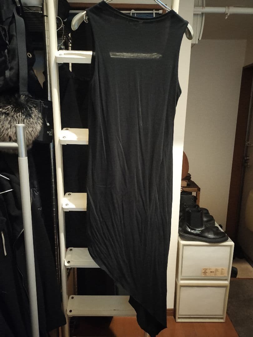 HELMUT LANG ブラック ノースリーブ アシンメトリー ワンピース