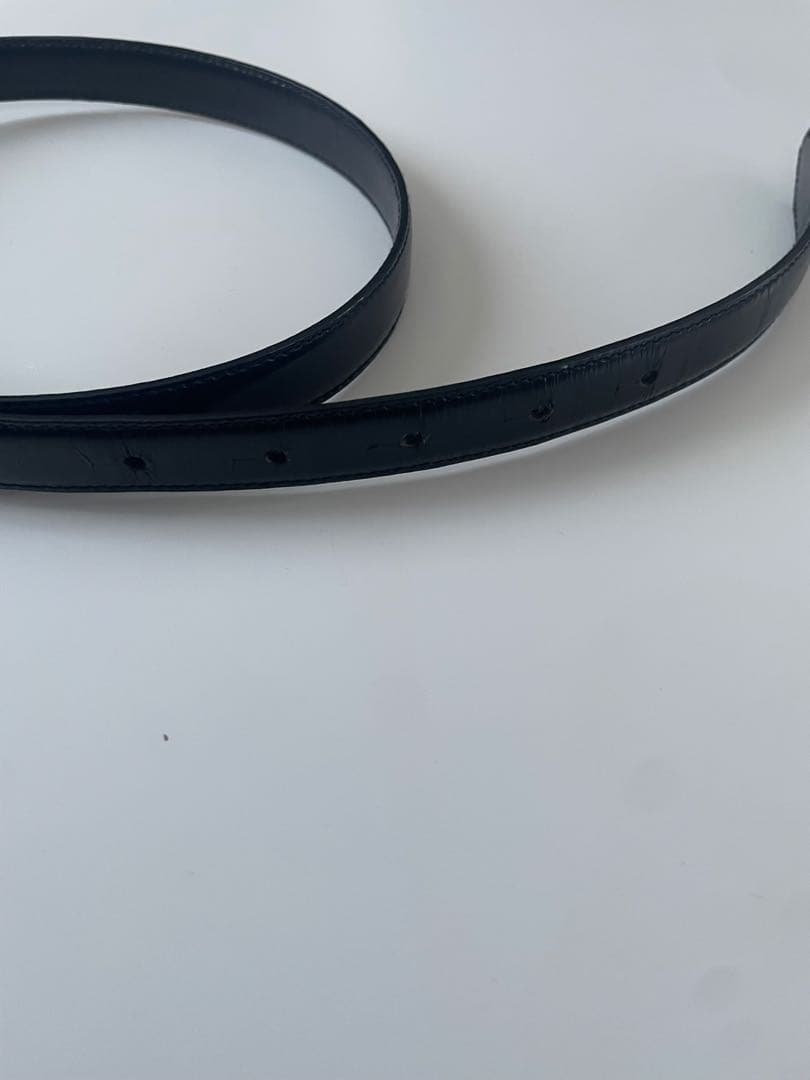 GUCCI ブラックレザー ベルト ウエストサイズ75