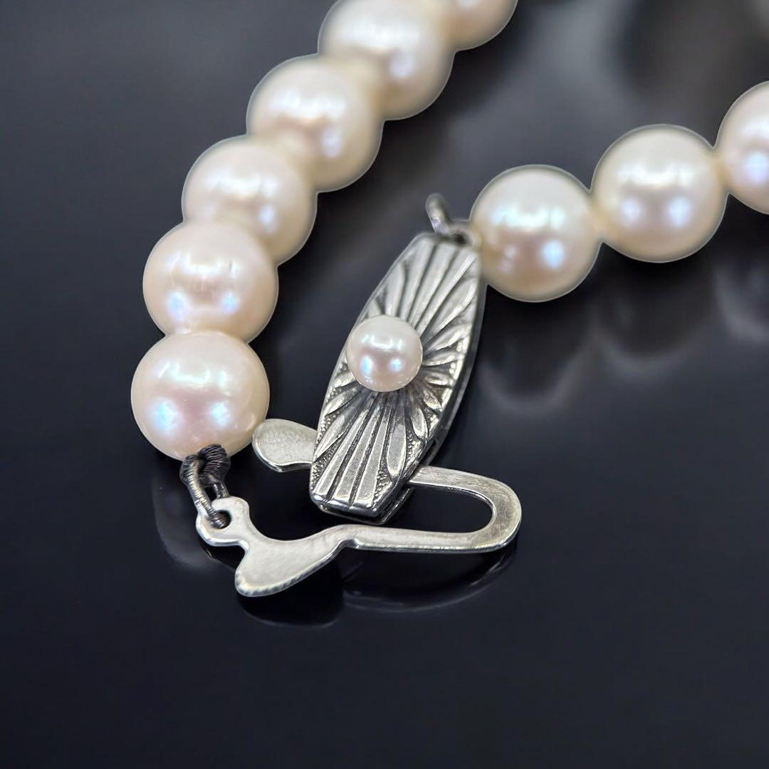 【最高級】ミキモト　アコヤ　本真珠　パール　ネックレス　シルバー　7.0mm