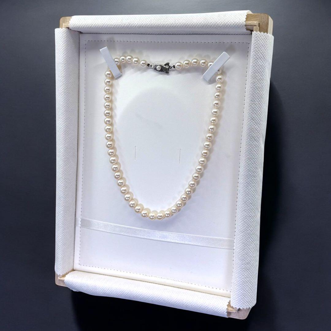 【最高級】ミキモト　アコヤ　本真珠　パール　ネックレス　シルバー　7.0mm