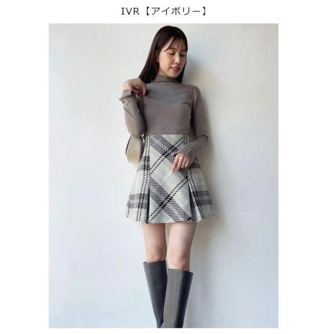 snidel スナイデル ロービングチェックミニスカート アイボリー サイズ0
