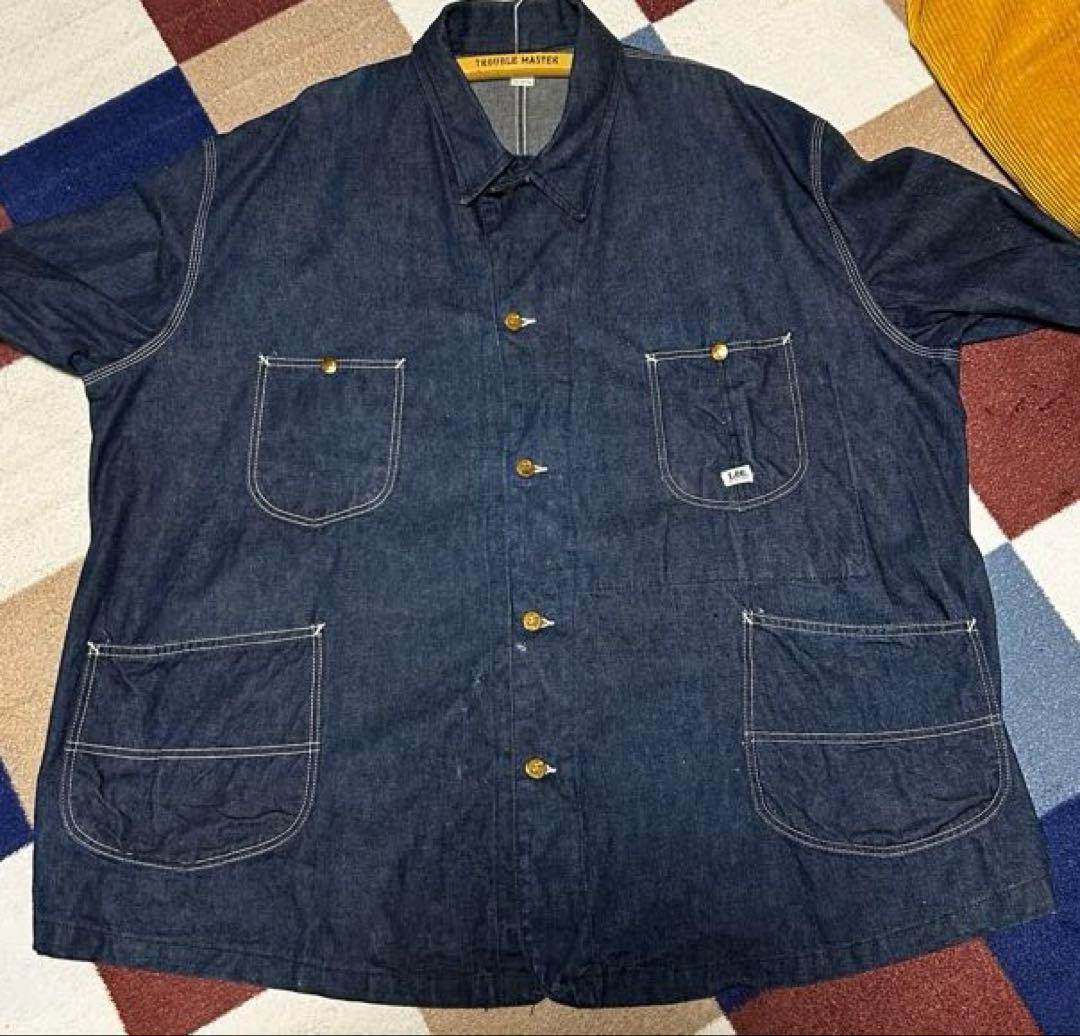 ビッグサイズ　Lee 91-J カバーオール デニム 濃紺 　ワンウオッシュ