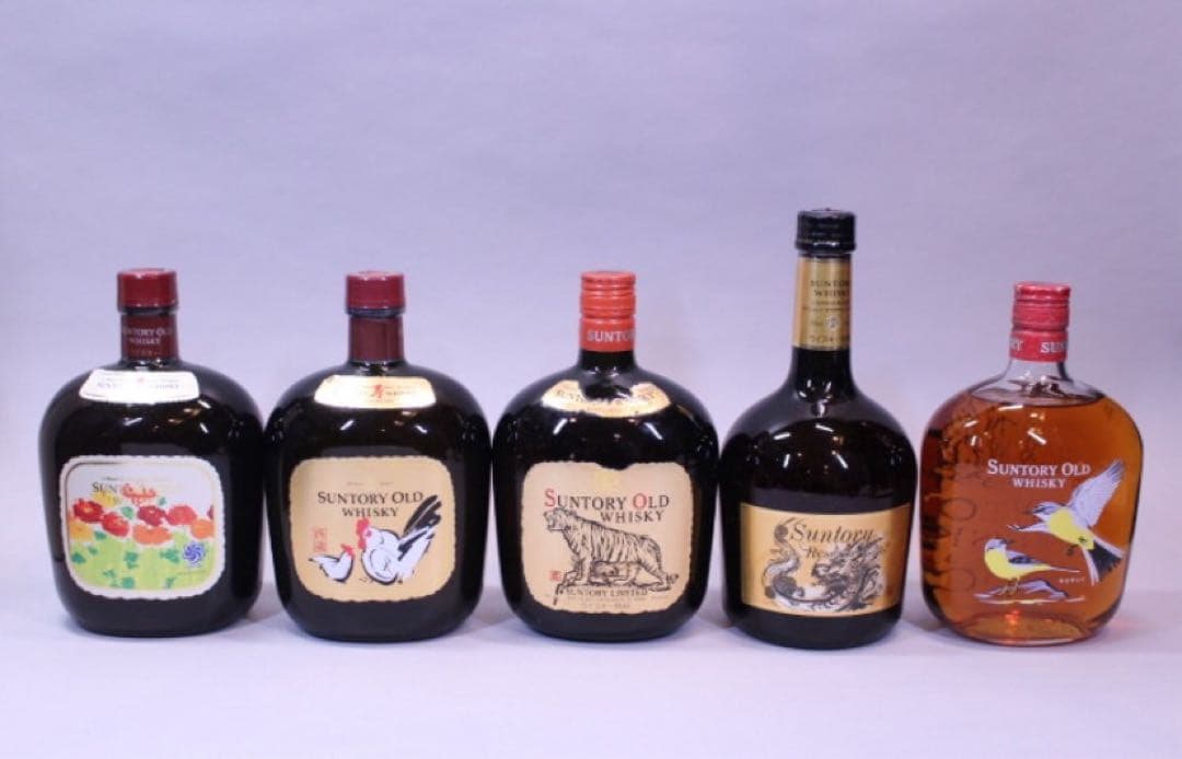 未開栓　古酒　干支　サントリー オールド 5本 リザーブ　ウイスキー　当時物